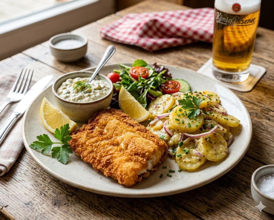 Gebackenes Seelachsfilet